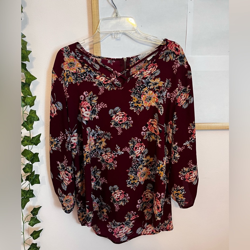 Pink Republic Floral Blouse, women's size M